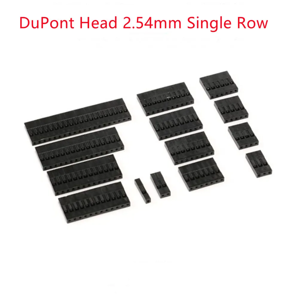 DuPont Head 2.54mm Connector Plug Single Row Plastic Shell Housing 2/3/4/5/6/7/8/9/10P