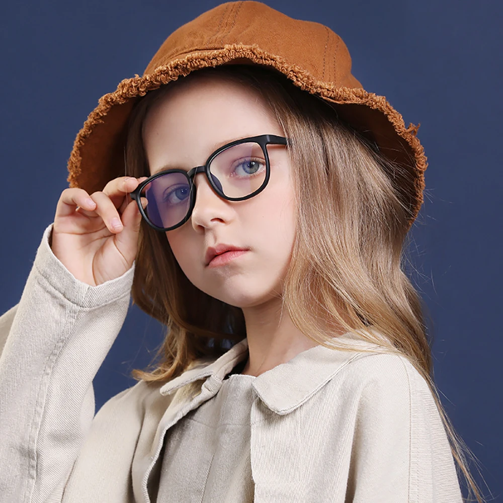 VIVIBEE 2025 gafas de ordenador antiazules para niñas, gafas con filtro redondo para niños, gafas TR90 con montura mate, gafas de protección para los ojos para niños