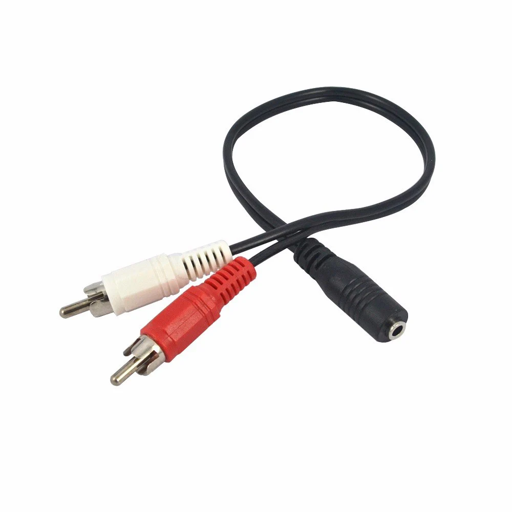 3.5mm Audio Cable Stereo Female To 2RCA Male Aux Audio Cable 2 RCA Y Adapter for DVD TV VCR To Headphone Amplifier Speaker  Jack