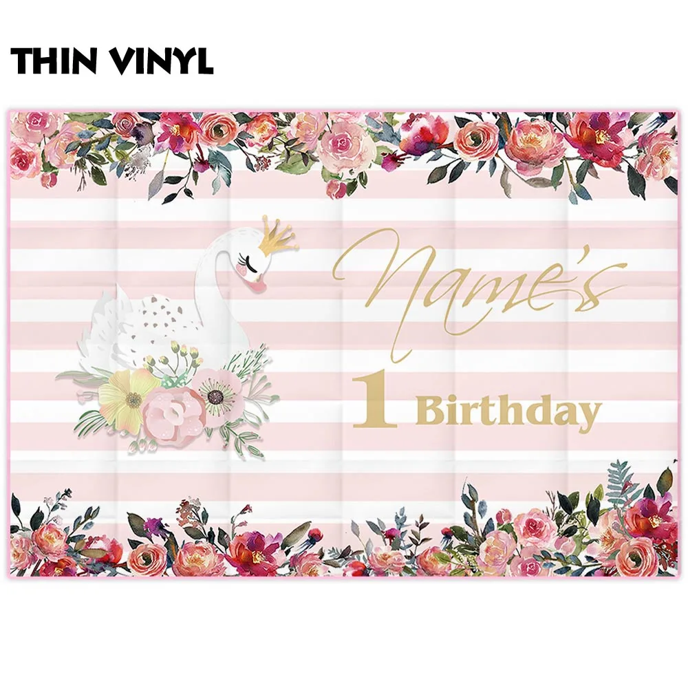 Allenjoy-fundo de festa de aniversário com tema de cisne., papel de parede fotochamada para meninas, faixa de chá de bebê.