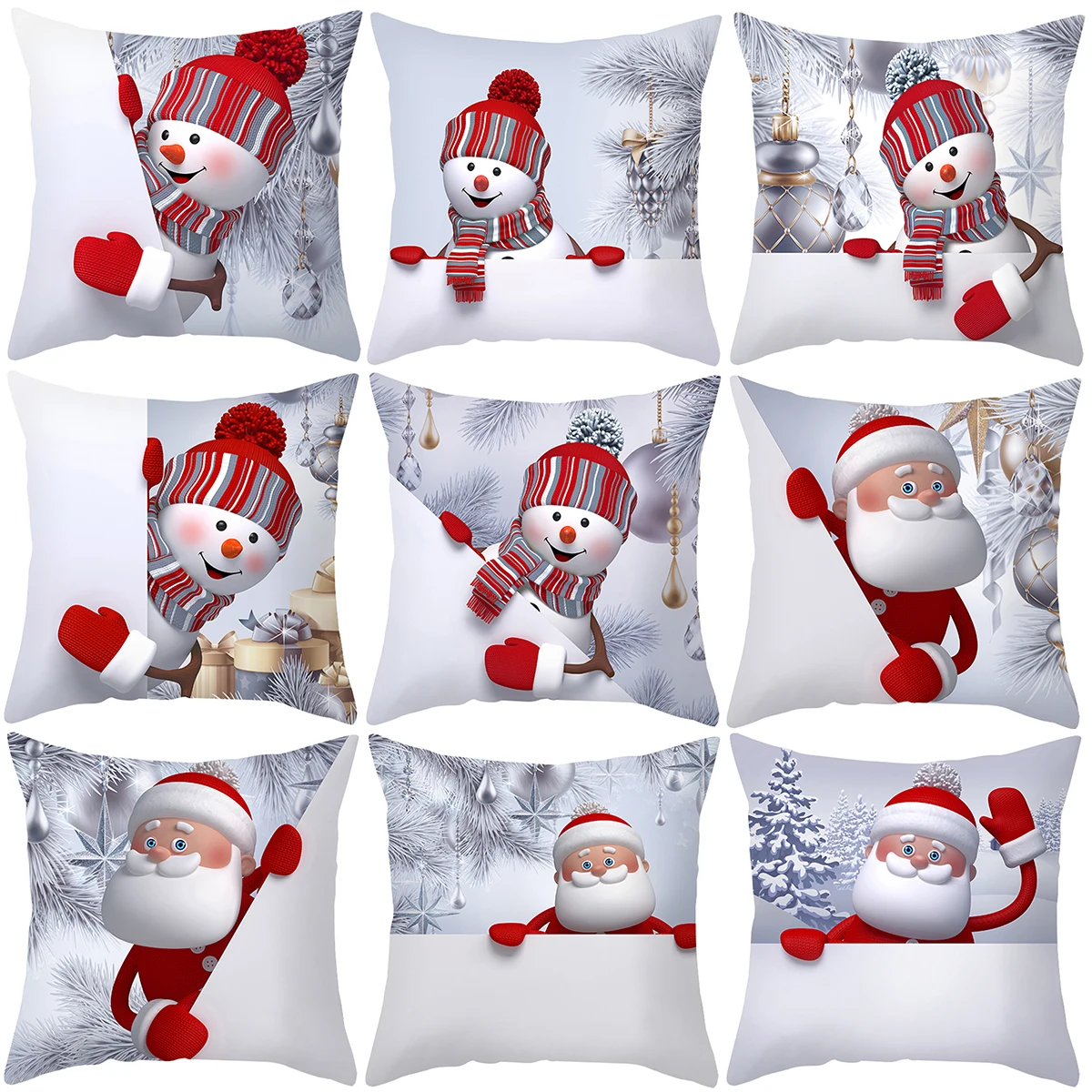 Merry Christmas Cushion Cover Christmas Decorations for Home 2023 Christmas Ornaments Xmas Navidad Gifts Happy New Year 2024