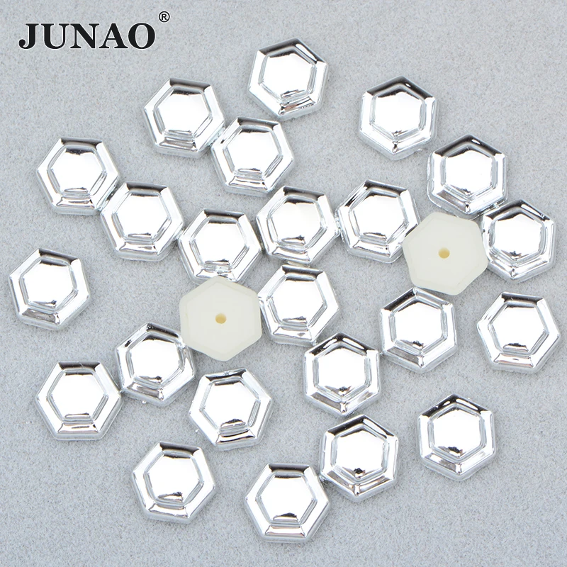 JUNAO 8mm Gold Color Pyramid Studs Spikes Plastic Square Punk Rivets Decorative Glue On Studs Rivets for Leather Clothes Craft