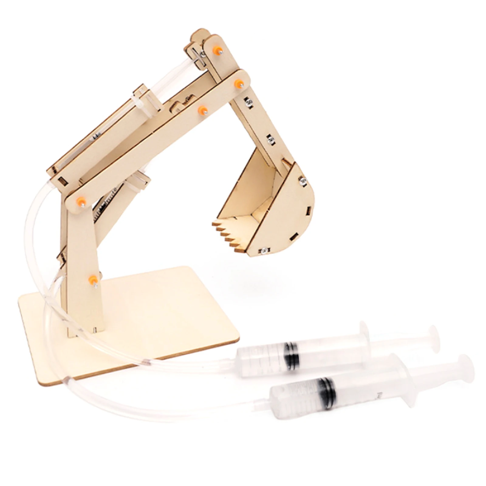 DIY STEM Hydraulische Bagger Modell Holz Puzzle Gemalt Spielzeug für Kinder Kinder Pädagogisches Wissenschaft Experiment Technologie Set