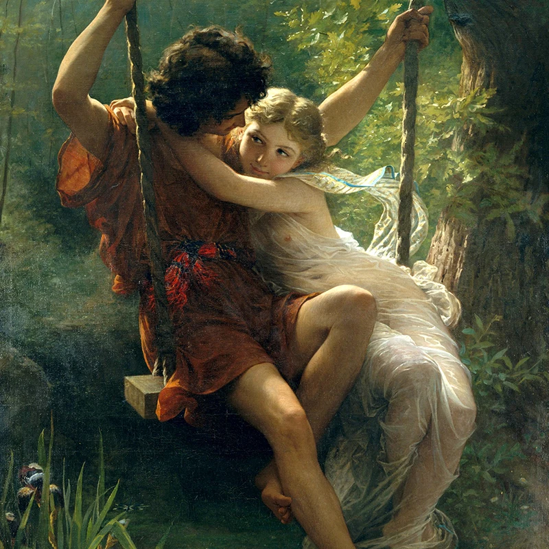 The Storm by Pierre Auguste Cot Painting On Canvas Poster Spring Time  Classic Art Print Gallery Wall Pictures Living Room Decor