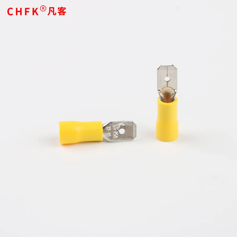 500pcs 12-10 AWG Vinyl Quick Connector Terminals male ELECTRICAL MDD5.5-250