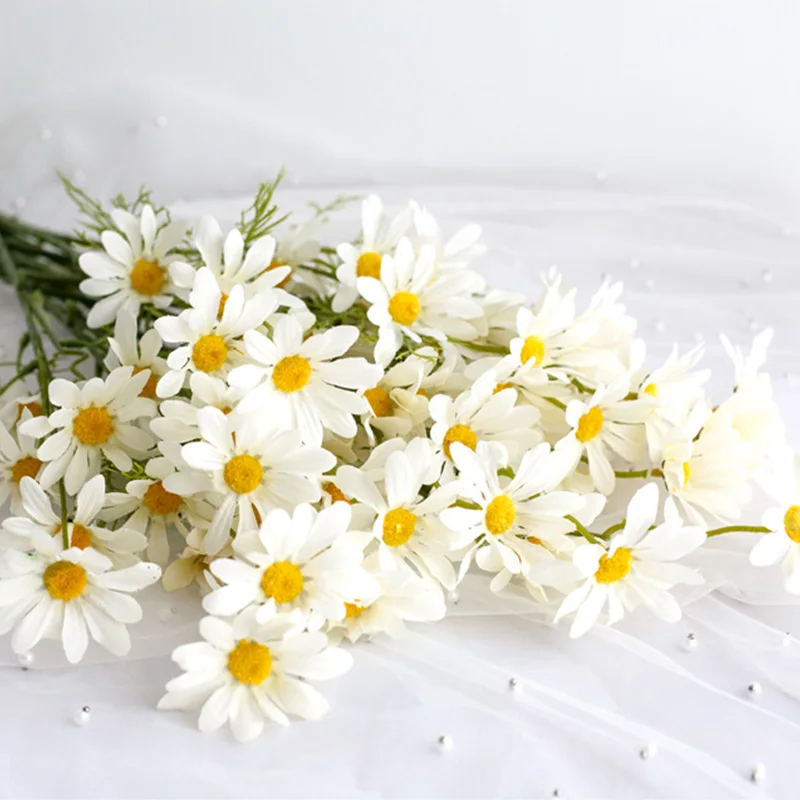 10 bundle Artificial flower Daisy bouquet 5 heads for Home decoration accessories Wedding Diy Photo props Dining table Christmas