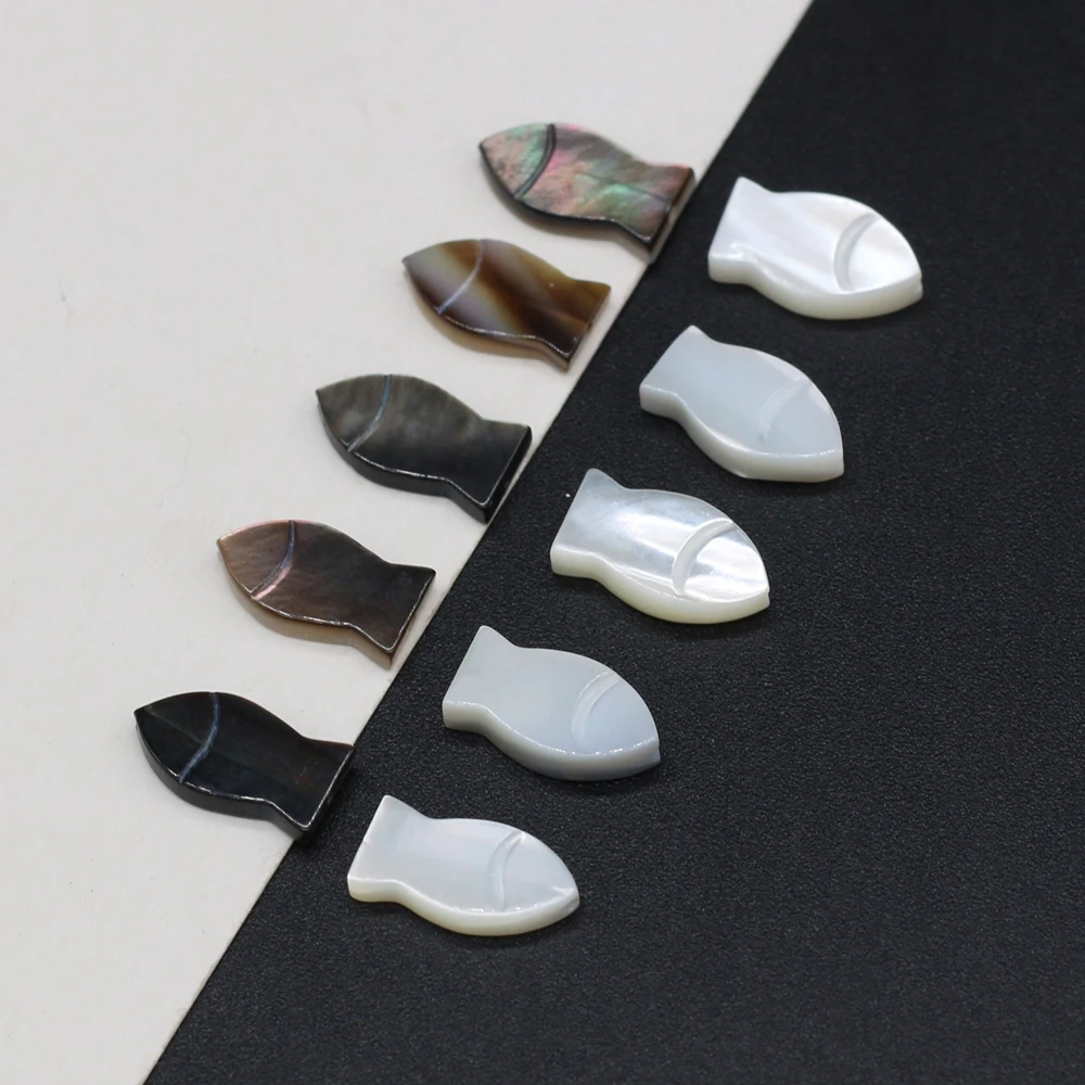 Selected White Natural Shell Beads Fish-shaped Shell Mother-of-pearl Making DIY Bracelet Pendant Gift