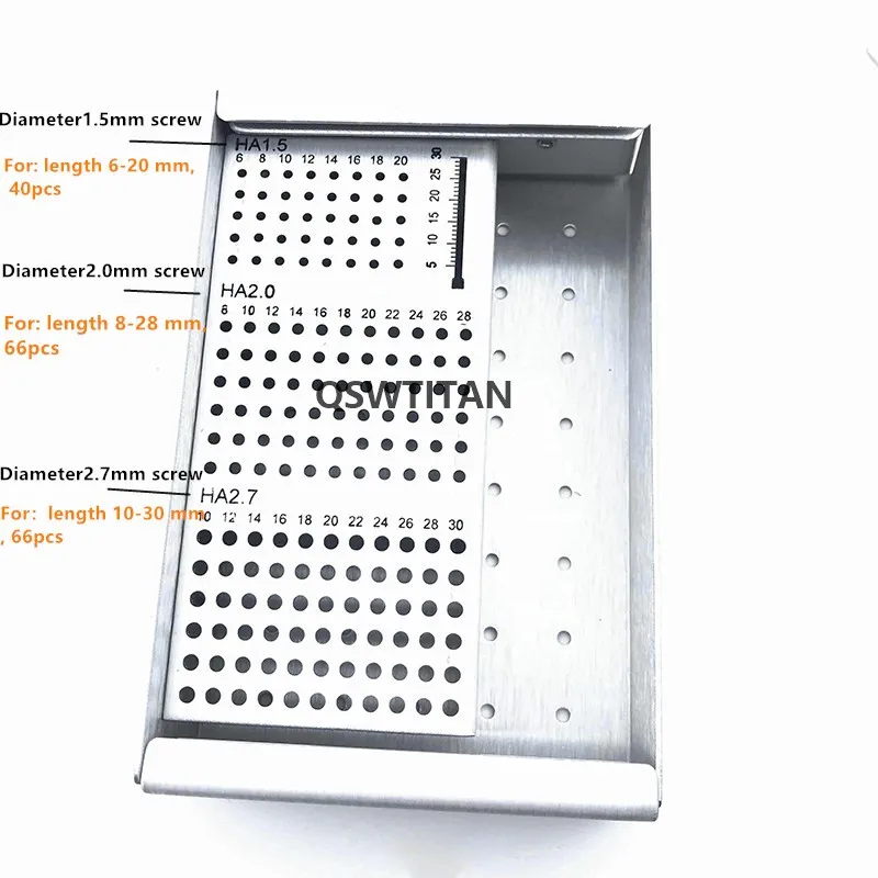 Veterinary Orthopedics Instruments HA1.5mm 2.0mm 2.7mm Bone Screws Case Rack