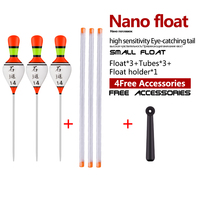 3PCS Fishing Floats+3 Buoy Tubes+1 Buoy Holder Ice Fishing Buoy Big Tail Bobber Composite Nano Float Fishing Tools Accessories