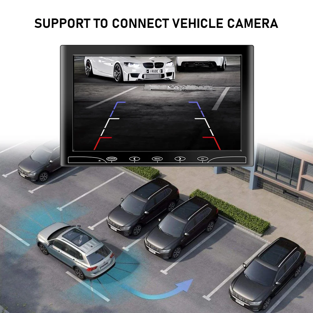 10 inch Car Headrest Monitor LCD Screen HD Digital Color Inch AV HDMI VGADVD Player For Parking Rear View Reverse Camera