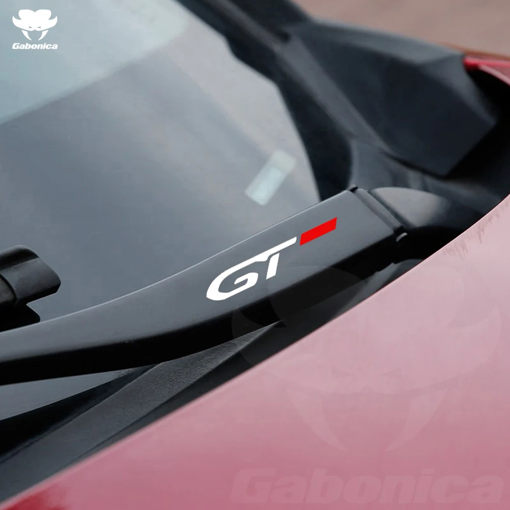 New 4pcs GT GTLINE Car Windshield Wiper Sticker For Peugeot 108 208 308 408 508 2008 3008 4008 5008 Reflective Decal Accessories