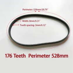 176T Breadmaker Conveyor Belts bread machine belts Bread Maker Parts 176Teeth Perimeter 528mm Kitchen Appliance accessories