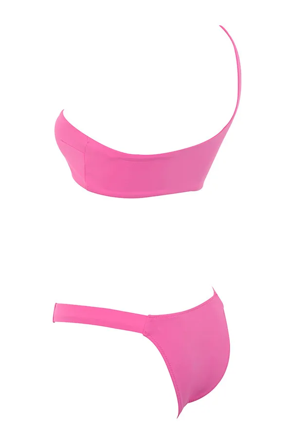 2 Piece Set Swimsuits Bikini Solid new Women Bandage sexy Beachwear Bathing Suit Summer Beach Wear Swimming Suit Swimwear XL