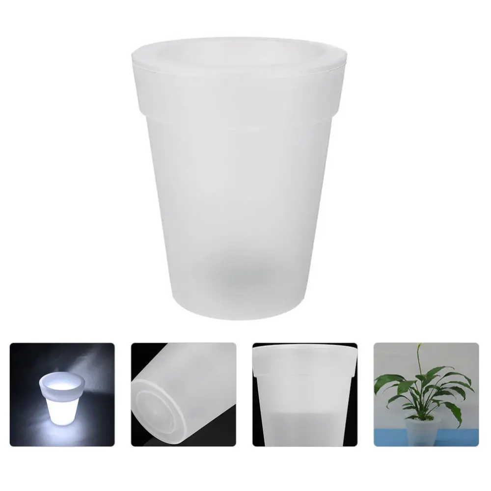 Pot Flower Light Planter Flowerpot Led Solar Lamp Luminous Plant Creative Night Vase Illuminated Landscape Pots Waterproof