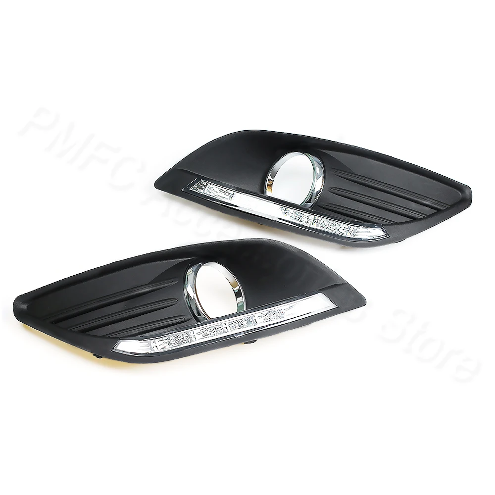 PMFC DRL LED Daytime Running Light Front Driving Lamp Fog Light White 12V Car DRL For Ford Focus 2 Mk2 2008 2009 2010 2011