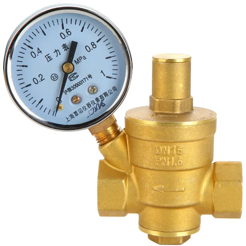 

DN15 DN20 DN25 DN32 DN40 Brass Water Pressure Reducing Maintaining Valves Regulator Adjustable Relief Valves With Gauge Meter