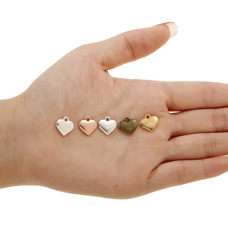 Image 3: Breloques en Forme de Cœurs de Couleur Or, pour Collier, Pendentif, Bracelet, Bijoux de Direction, Artisanat Fait à la Main, Fournitures de Bricolage, 11x12mm, A21, 30 Pièces