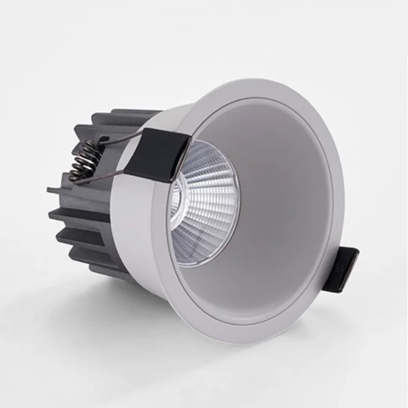 Luces empotrables LED COB antideslumbrantes regulables 7W9W/12W/15W focos de techo LED AC85 ~ 265V lámparas de fondo iluminación interior