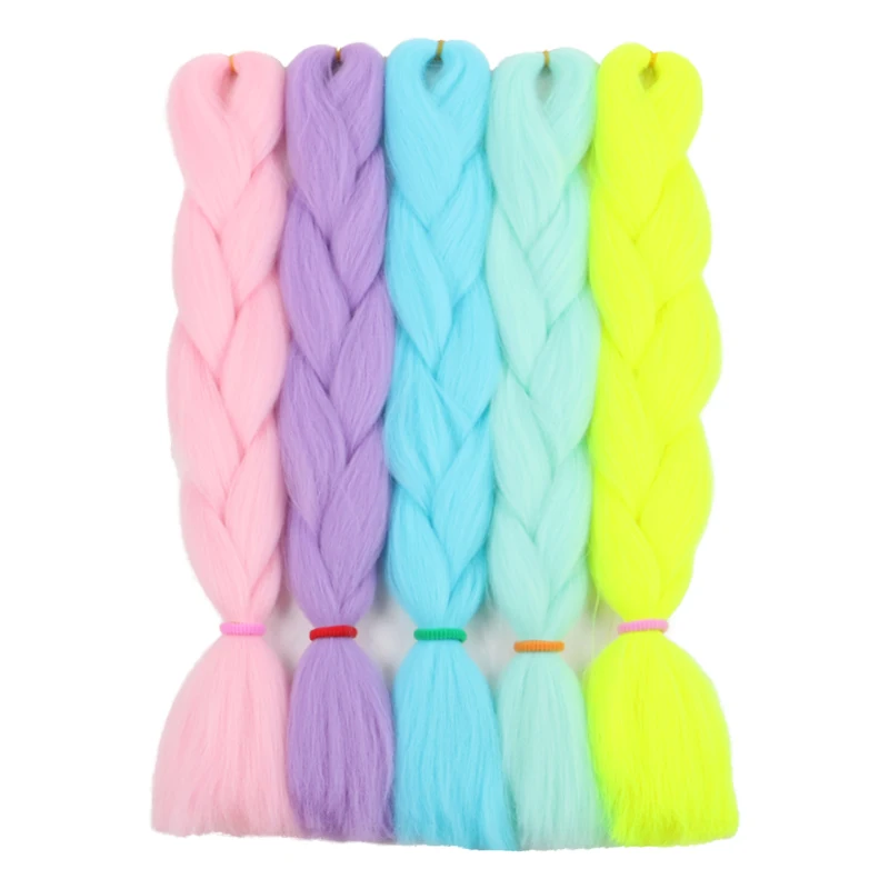 Ombre Glowing Luminous Luxury Synthetic Jumbo Braids Florescent Shining Hair In The Darkness  24inch 100G