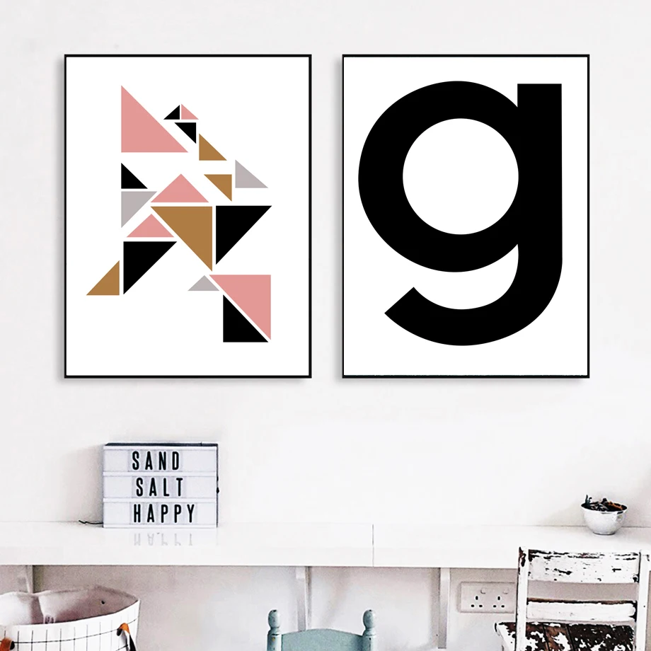 G Letter Quote Eye Abstract Geometry Nordic Posters And Prints Wall Art Canvas Painting Wall Pictures For Living Room Home Decor