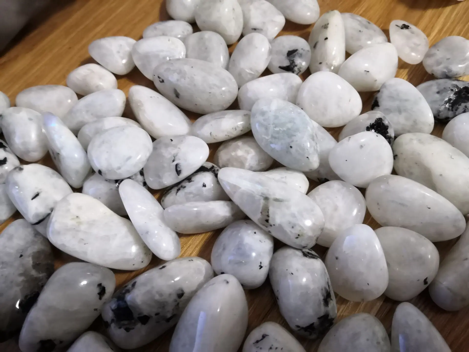 50G Rainbow Moonstone Tumbled Crystal Healing Stone