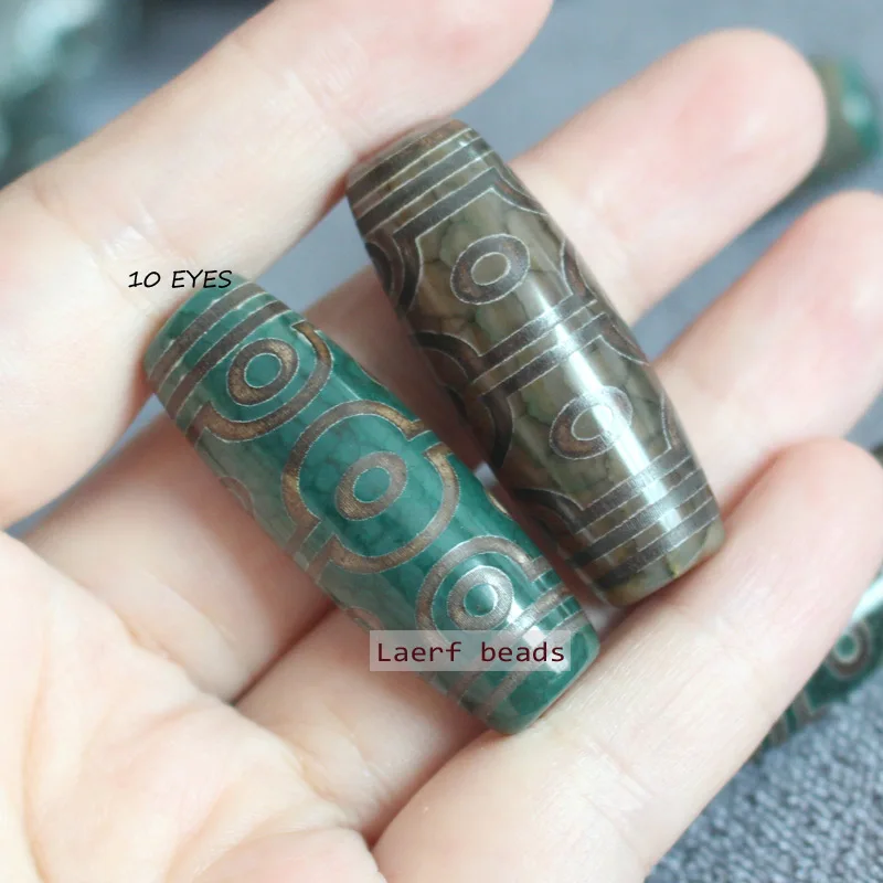 1Pcs , Around 13-15X38-40 mm Green Grey Tibet Dzi agates Beads ,For DIYJewelry making! Mixed wholesale for all items !