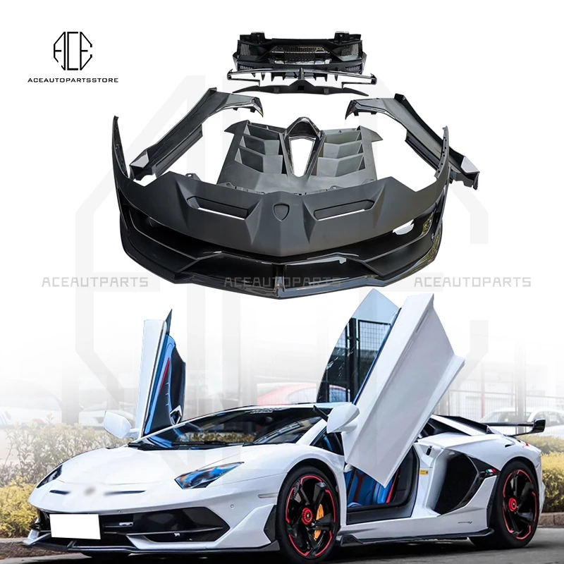 For Lamborgini Aventador LP700 SVJ Body Kit LP740 Real Carbon Fiber Front Bumper Lip Side Skirts Racing Parts High Quality