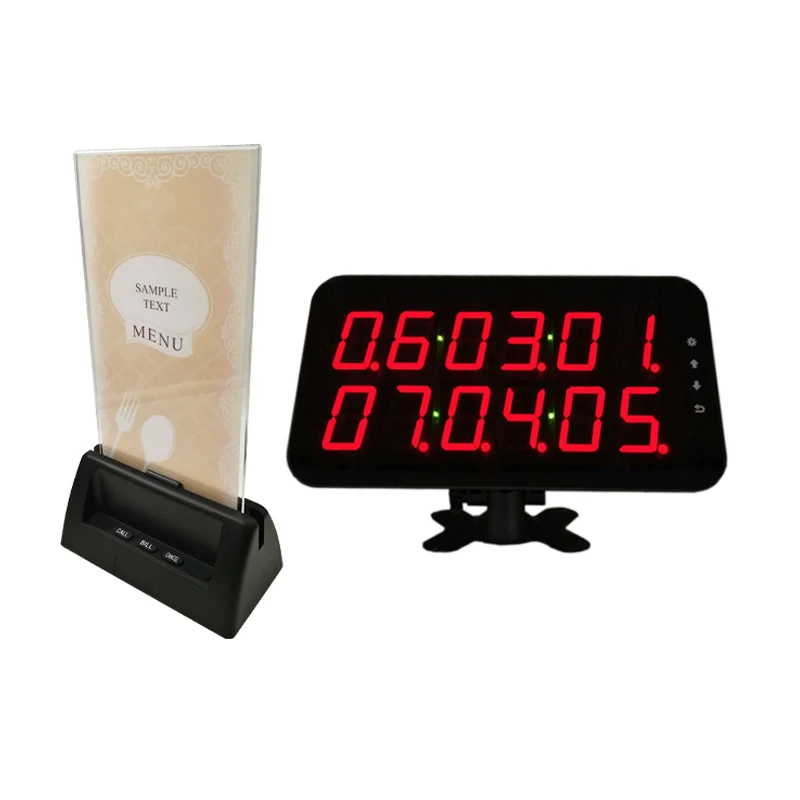 Waiter Call System Electronic Customer Calling Buzzer for Service K-G3 with Menu Holder Wireless Paging Restaurant Equipment