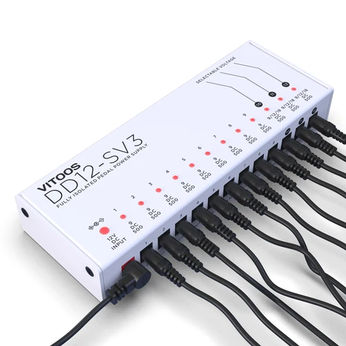 VITOOS-fuente de alimentación de pedal de efecto de DD12-SV3, filtro completamente aislado, ondulación, reducción de ruido, efectos digitales de alta potencia