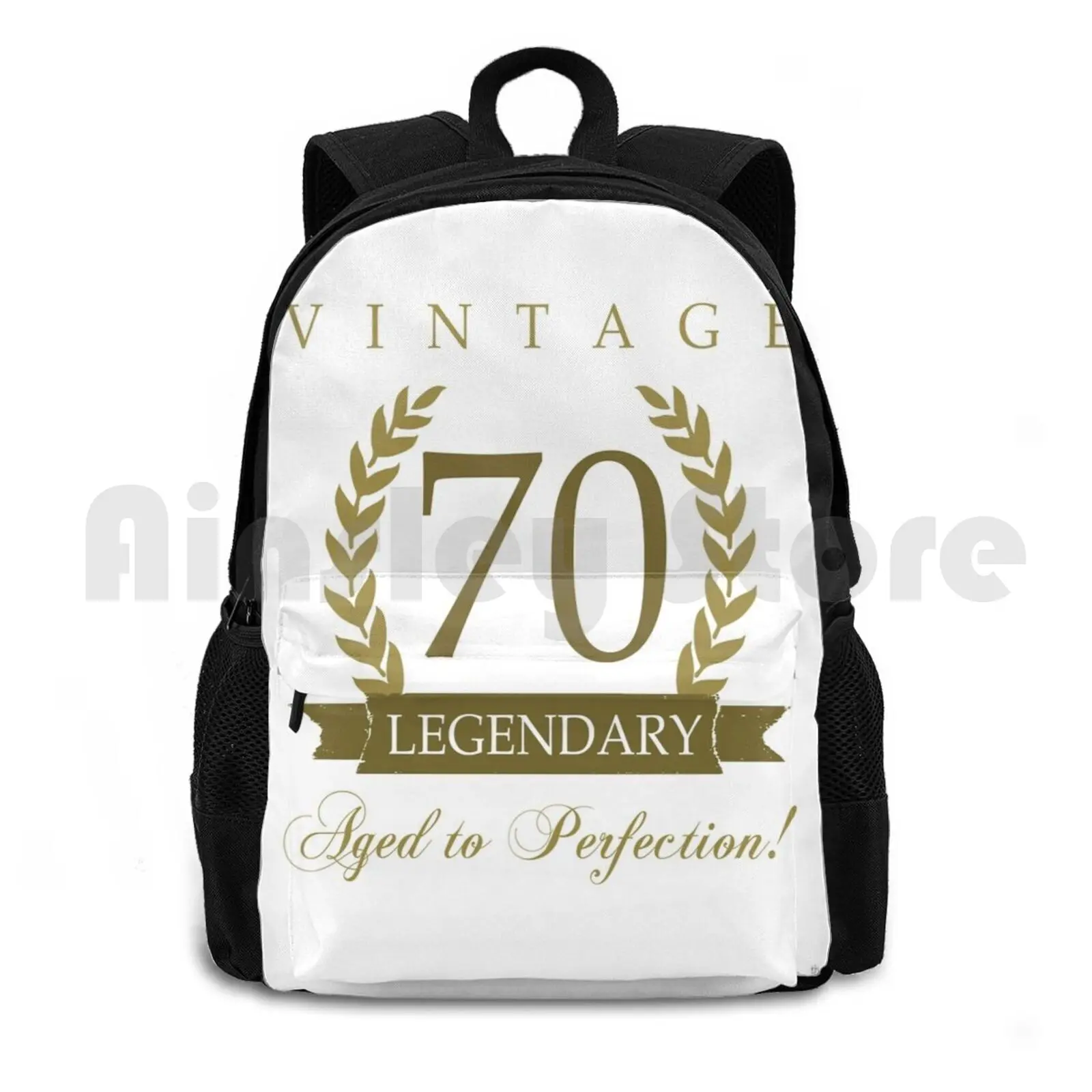 

Legendary 70th Birthday Outdoor Hiking Backpack Riding Climbing Sports Bag 70 70th Birthday Turning Year Old Age Gold Funny