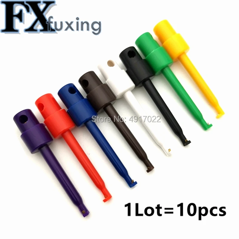 Multimeter Part Colorful Electrical Testing Hook Clip Grabber 8 color 1 Test Probe SMT / SMD Round Colored Single Hook Test Clip