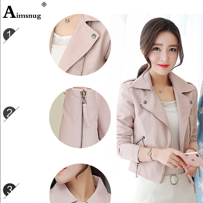 Jaket kulit Pu wanita imut, jaket wanita kulit Pu palsu, imut, pakaian luar 2024, HITAM Pink, jaket kantor ritsleting, jaket pengendara sepeda motor ramping