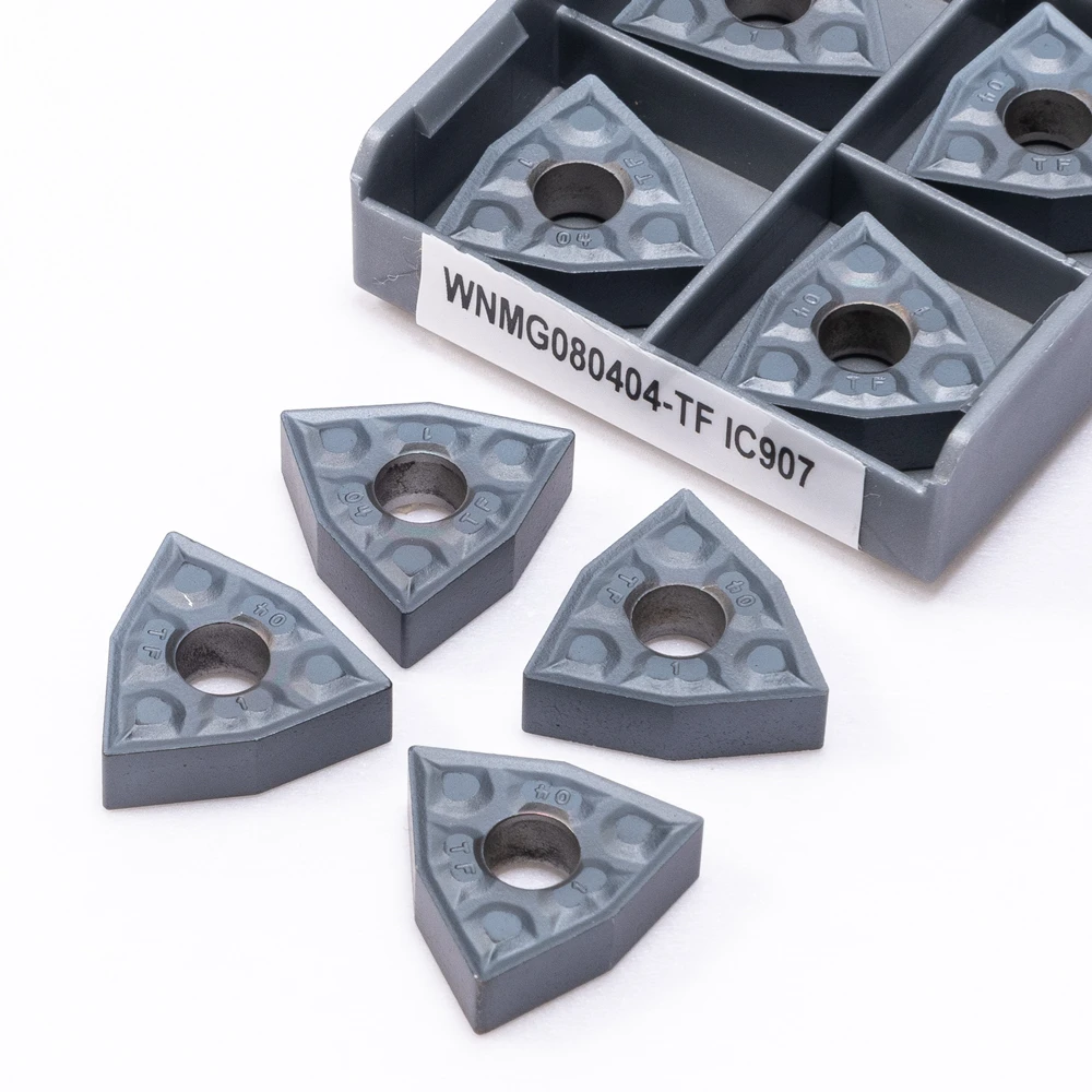 10 шт. WNMG080404 TF IC907 CNC Внешний токарный режущий инструмент, карбидная вставка WNMG 080404 907 токарная вставка