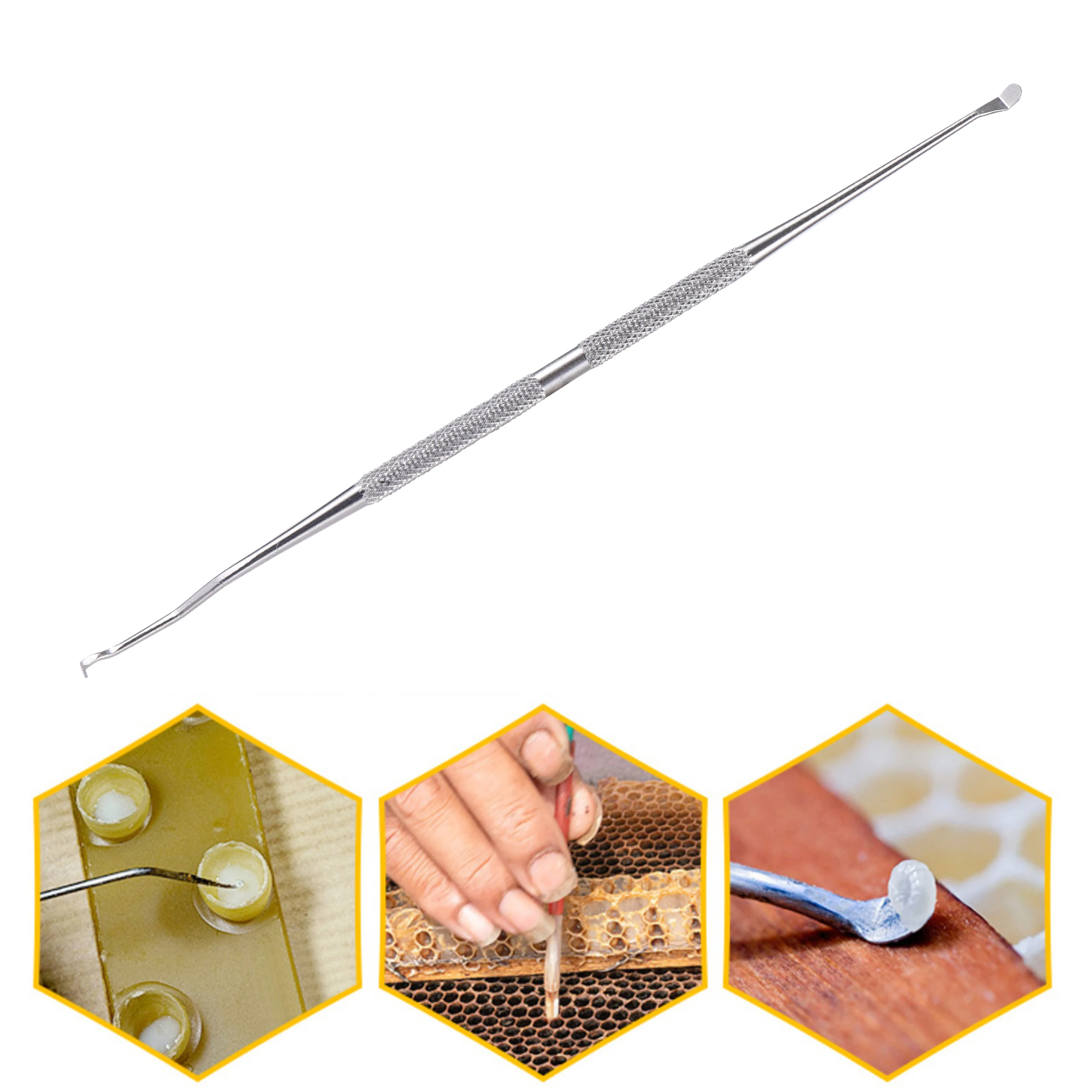 Aiguille de transfert de larve de reine, équation en acier inoxydable, outils de greffage rétractables, outils d\'élevage et d\'apiculture, 2 pièces