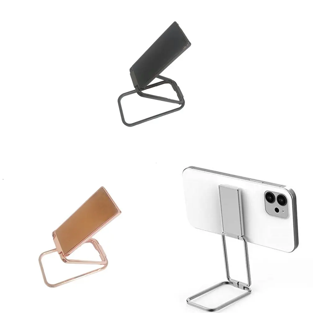 360 회전 접이식 휴대 전화 스탠드 백 울트라 얇은 전화 링 홀더 멀티 앵글 휴대용 책상 금속 손가락 킥 스탠드