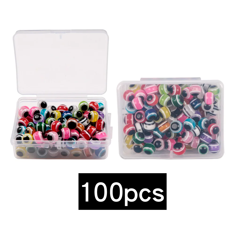 100pcs/lot With Free Box Fish Eye Fishing Beads 5mm 6mm 8mm Mixed Color Fishing Eyes Carolina Rigs Taxes Rigs Fishing