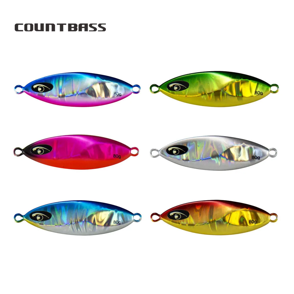 

COUNTBASS 6PCS 20g 30g 45g 60g S2 Short Slow Pitch Metal Jigs Fishing Lure with Luminous Eyes Jigging Lures