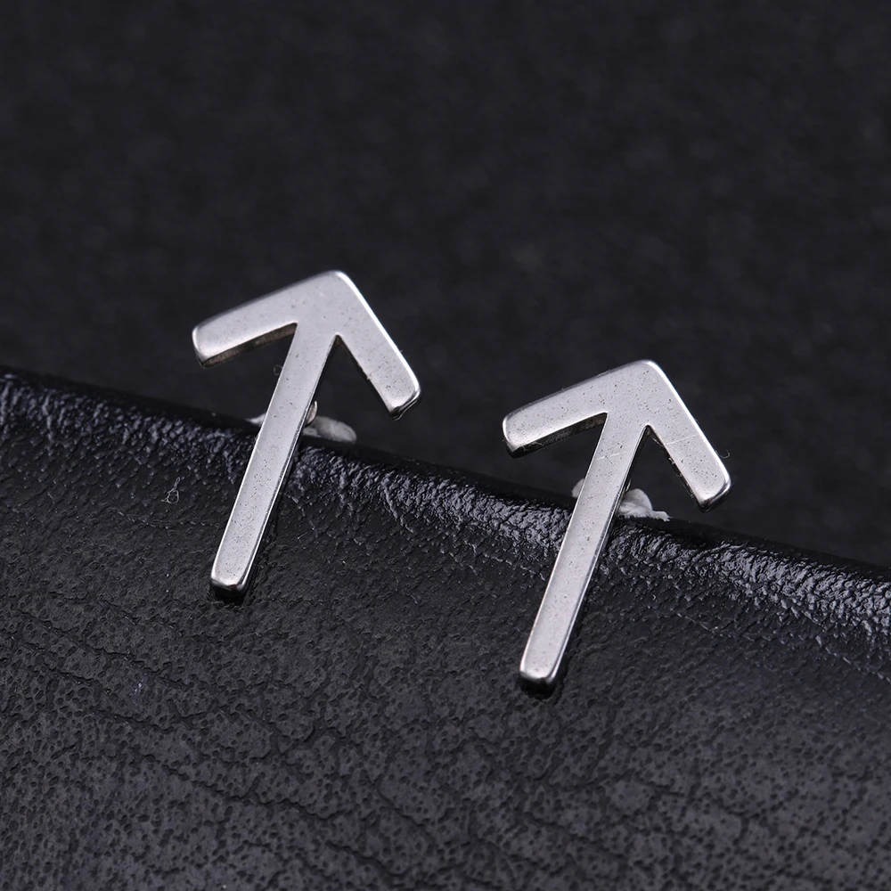 Viking Futhark Runes Stud Earrings Stainless Steel Earring for Women Men Amulet Nordic Vintage Jewelry Ear Accessories Aretes