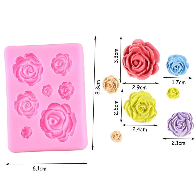Rose Flower Silicone Molds Chocolate Confeitaria Candy Fondant Mold Wedding Cupcake Topper DIY Cake Decorating Tools