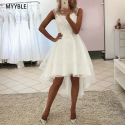 Сексуальные простые кружевные короткие пляжные богемные свадебные платья невесты по индивидуальному заказу, короткие свадебные платья с аппликацией