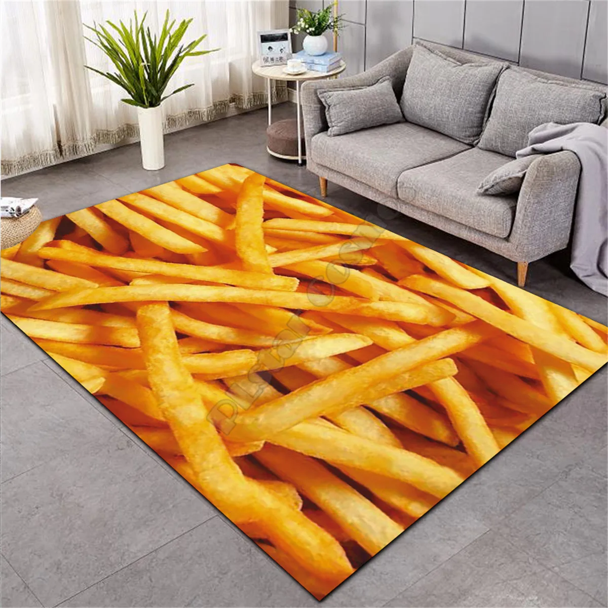 French Fries Hamburger 3D All Over Printed Rug Mat Rugs Anti-slip Large Rug Carpet Home Decoration 03