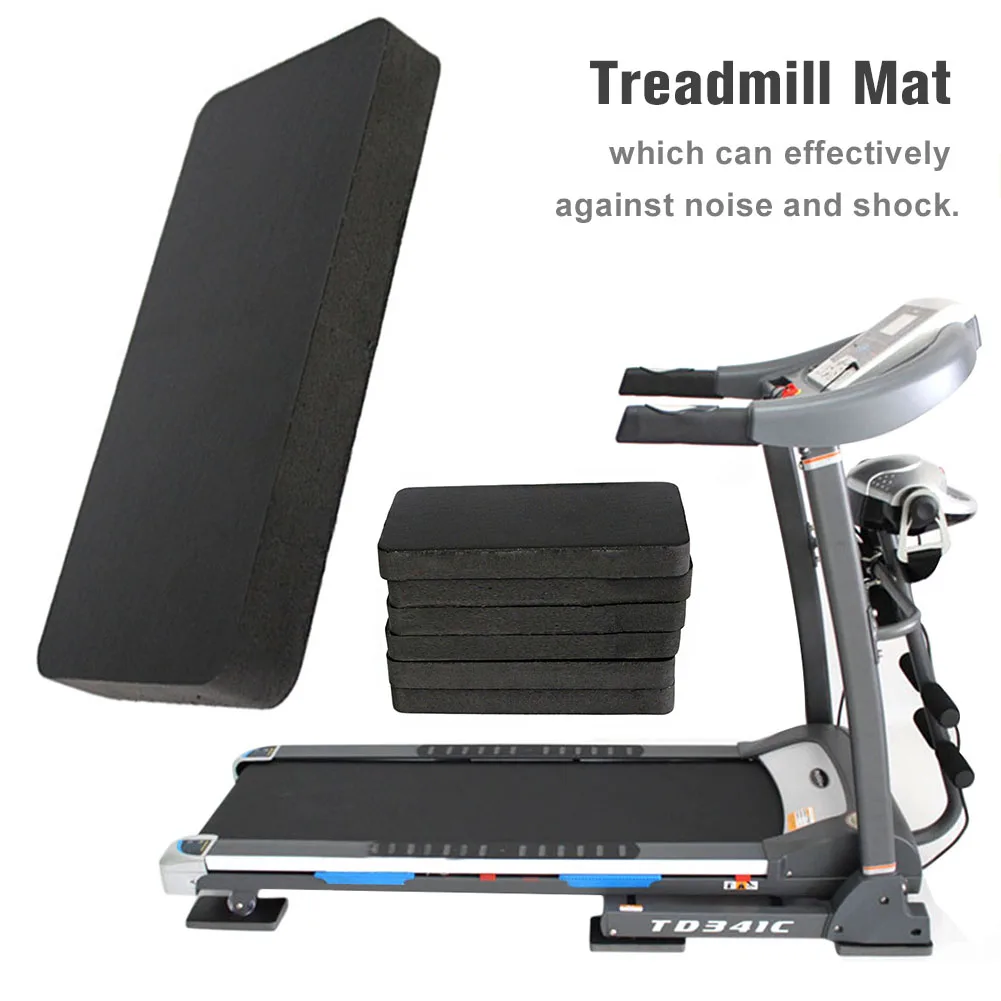 6PCS Treadmill Mat Thicken Sound Insulation Shock Absorption Cushion Exercise Equipment Mat With High Density Rubber