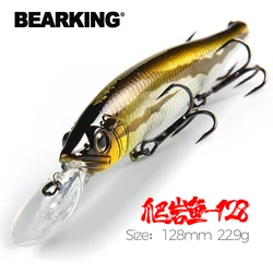 BEARKING 128mm 22.9g diepte2-3m Wobbler Top vissen lokt harde aas minnow kwaliteit haken Vissen accessoires voor visgerei