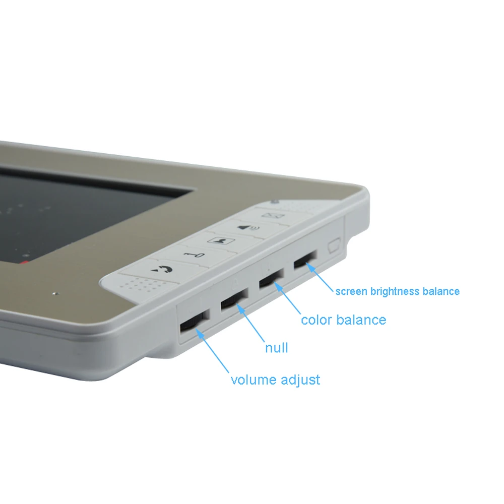 1Set Smart Home Wire Video Door Phone 1 To 1 Intercom System 7" Color Display RFID Card Unlock Door Open Visitor Tack-Back