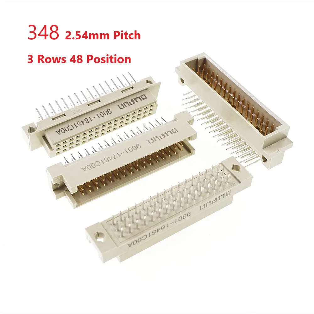 5 PCS ขั้วต่อ DIN 41612 3แถว48ตำแหน่งปลั๊กหัวต่อชายหญิง Pins มุมขวาตรง Through Hole 3X16 Pitch 2.54มม.