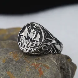 Vintage Nordic Octopus Tentacle Pirate Ship Men's Ring Punk Stainless Steel Viking Rings For Men Fashion Charm Jewelry