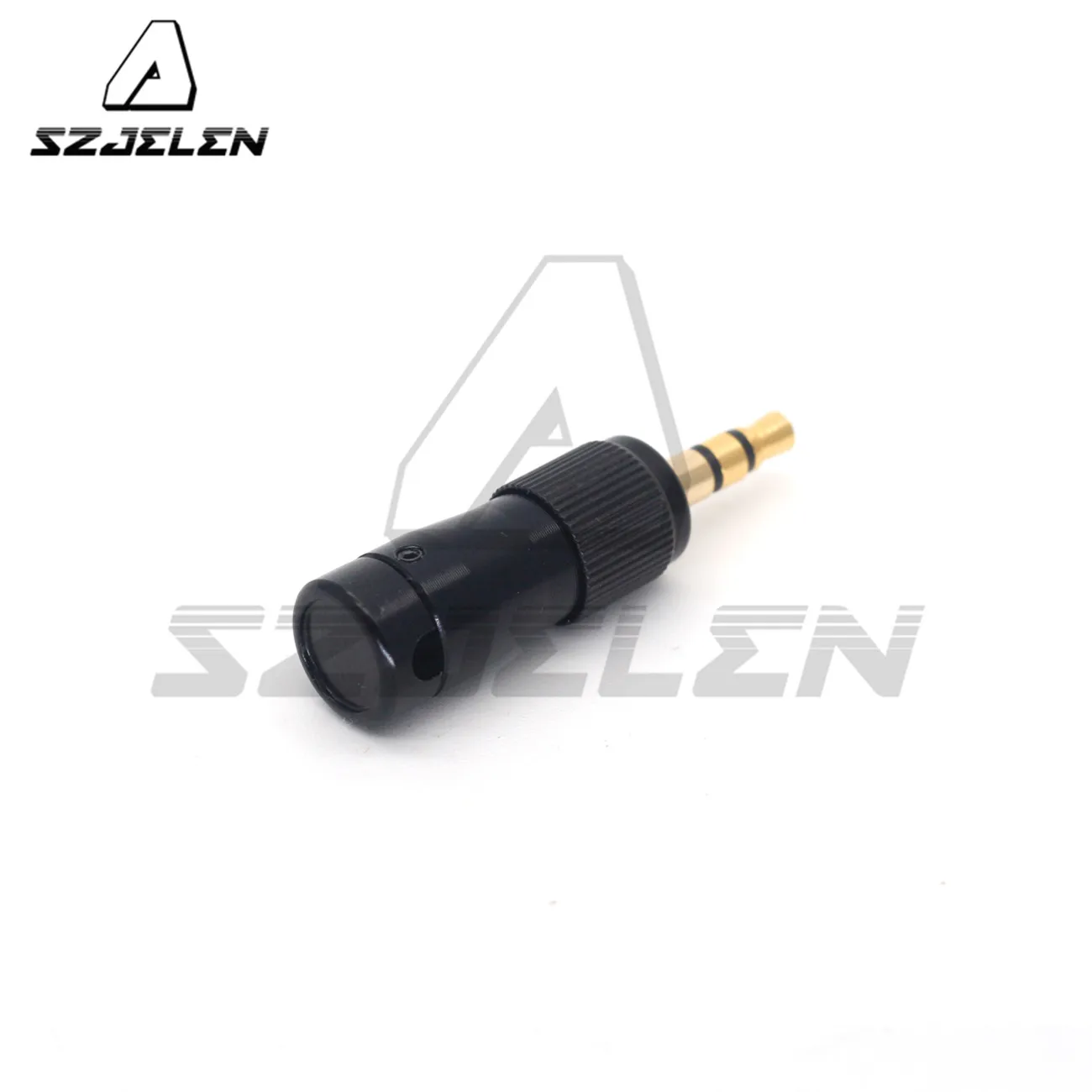 Rotatable 3.5 mm TRS connector with flat cap right angle elbow