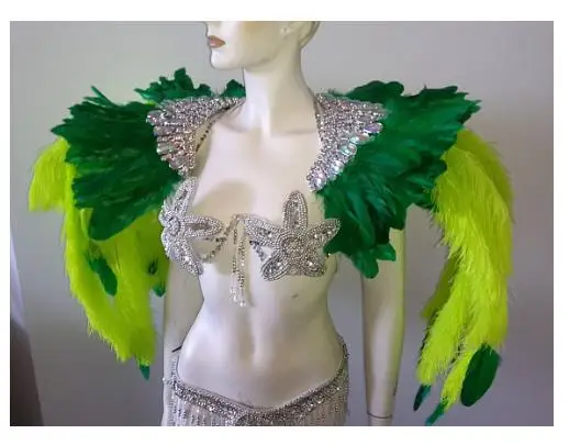 

Women singer stage show feather cloak Sexy Ostrich feather shawl cape Cosplay party wings