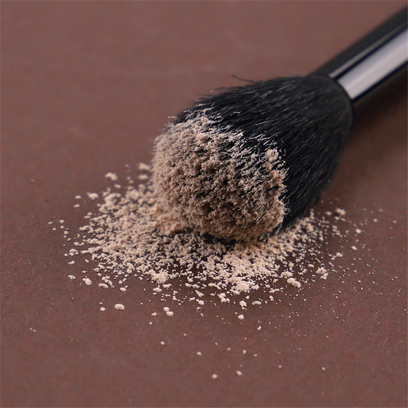 Natural Goat Hair BB Sheer Powder Flame Shape Highlighter Blending Brush Cheek Blusher Makeup Brushes