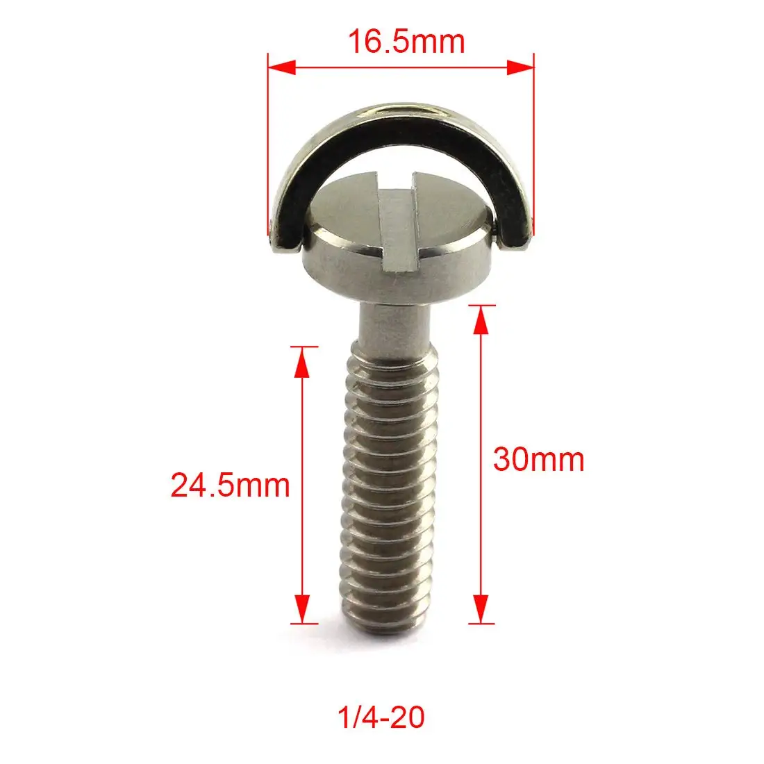 2pcs 1/4-20 Thread D-Ring Stainless Steel Camera Fixing Screws for Camera Tripod Monopod QR Plate,D Shaft Quick Release Plate Mo